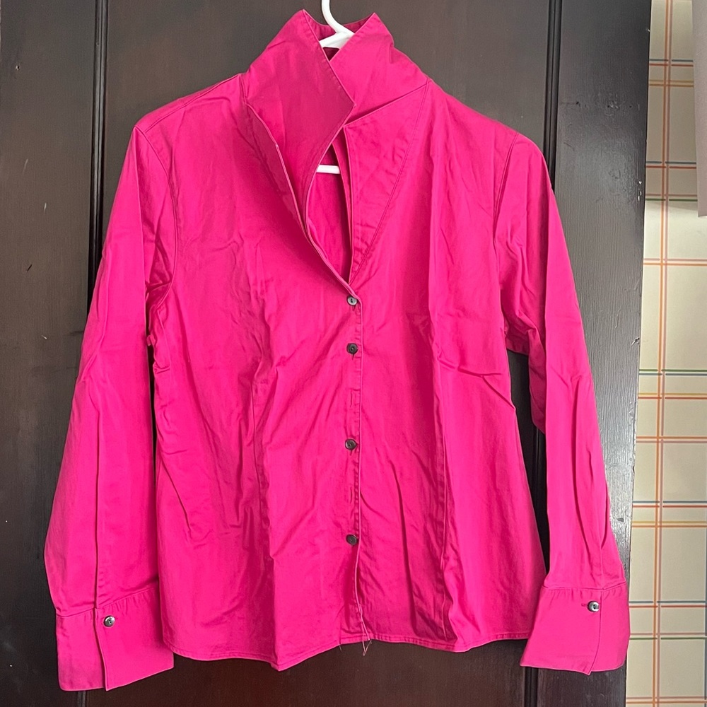 Pink Stretch Button-up
